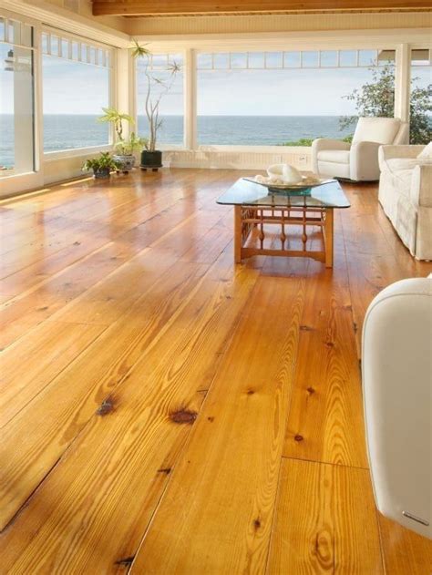 Reclaimed Heart Pine Oceanfront Living Room Carlisle Wide Plank