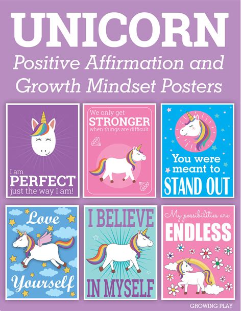 Gigagünstig ist die beste website, um posters on line zu vergleichen. Unicorn Positive Affirmation and Growth Mindset Posters ...