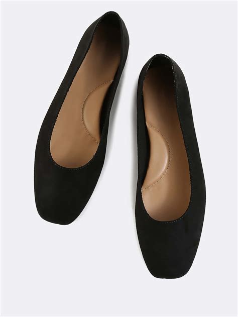 Classic Faux Suede Ballet Flats Black Sheinsheinside