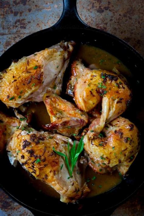 spatchcocked skillet roasted chicken with tarragon healthy seasonal recipes