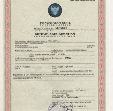 Akta Kematian Contoh Surat Kematian Dari Desa 2020 / 1