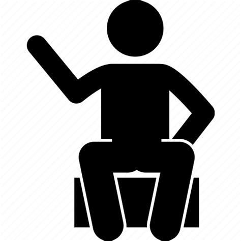 Chair Man Saying Sit Sitting Talking Telling Icon Download On