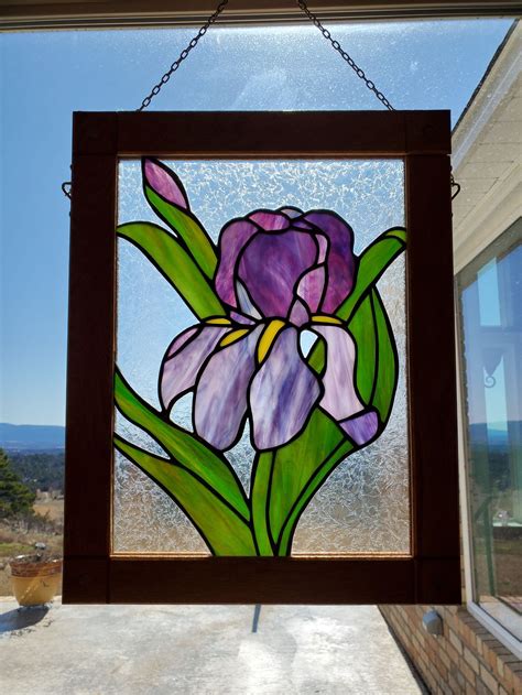 Purple Iris Lindas Stained Glass