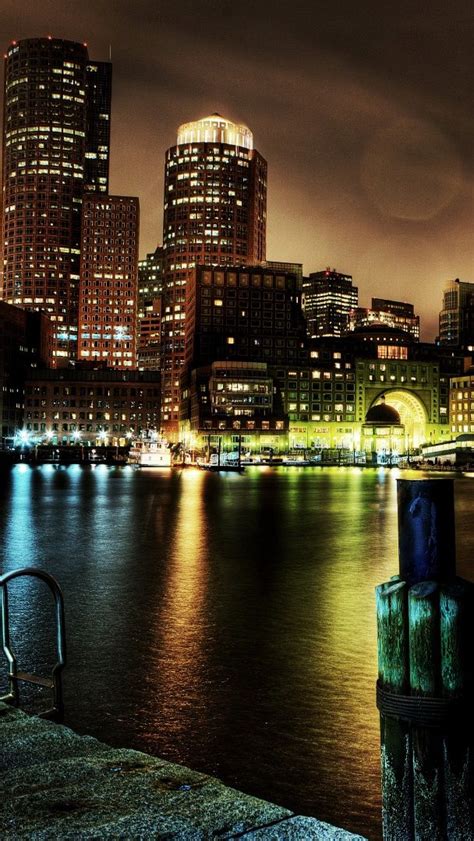 Boston By Night Wallpaper Backiee