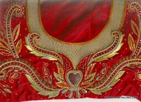Easy mirror work design on blouse/kurti/chudidhar neckline | hand embroidery. Lakmi Ladies Tailors: Wedding blouses works hand ...
