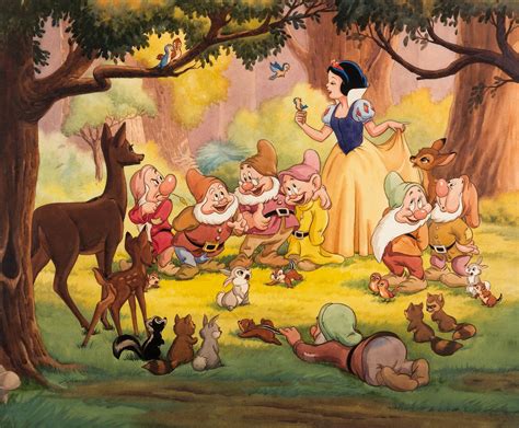 Snow White And The Seven Dwarfs Good Friends All Snow White Art