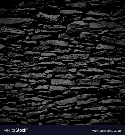 Stone Wall Black Relief Texture With Shadow Vector Image