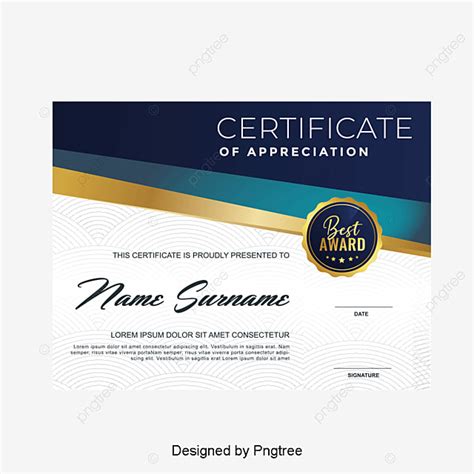 Certificado Minimalista De Vector Png Certificado Certificado De