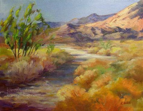 Desert Sunrise Palm Springs Painting Abstract Watercolor Landscape