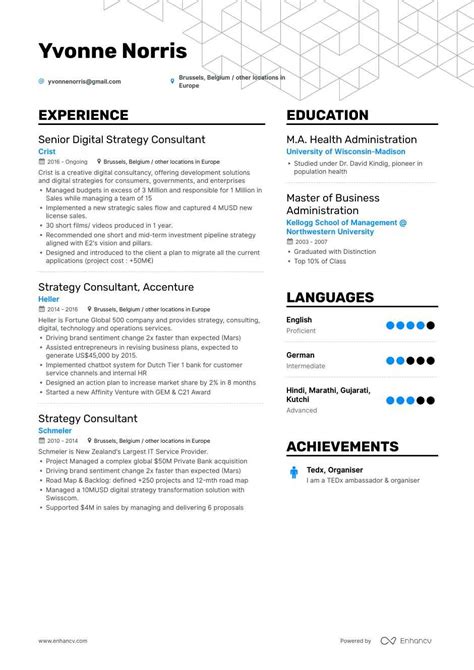 Top Strategy Consultant Resume Examples And Samples For 2020