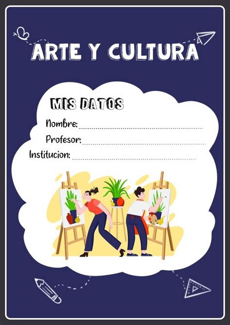 🚀 Portadas De Arte Y Cultura ️ 【2024 】 Carátulas Para Cuadernos