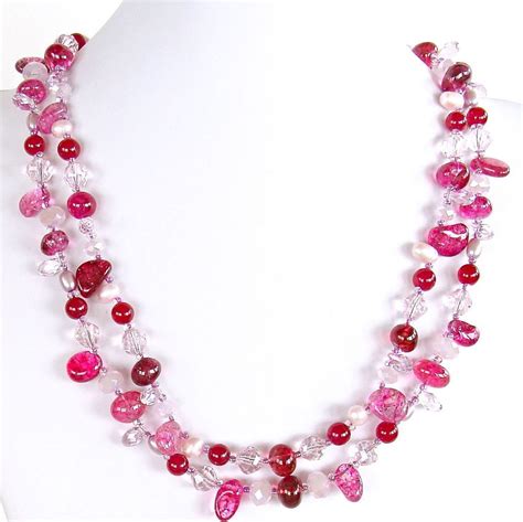 Radiant Treasures 205 Hot Pink Necklace Earth And Moon Design