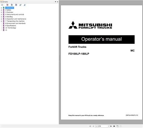 Mitsubishi Fd100l6p Diagrams Operation And Maintenance Manual Service