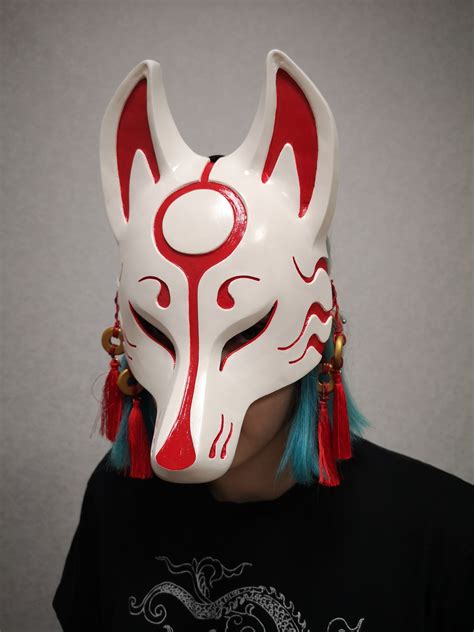 Fox Mask Kitsune Mask Cosplay Costume Japanese Mask Animal Mask