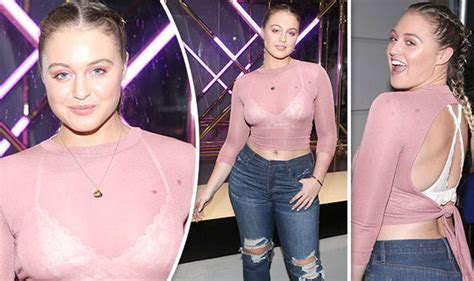 Iskra Lawrence Exposes Lace Bra And Midriff As Clingy Backless Top