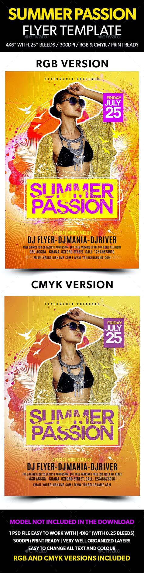 Summer Passion Flyer Template By Flyermania Graphicriver