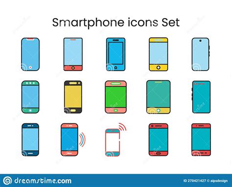 Smartphone Icon Set Vector Mobile Phone Icon Set Vector Touch Screen