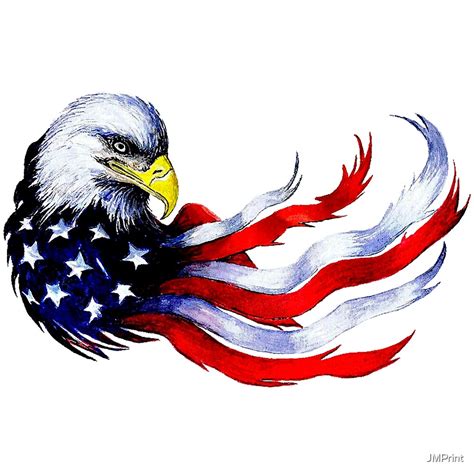 4th Of July Patriotic Eagle Design Flag Usa Sticker By Jmprint