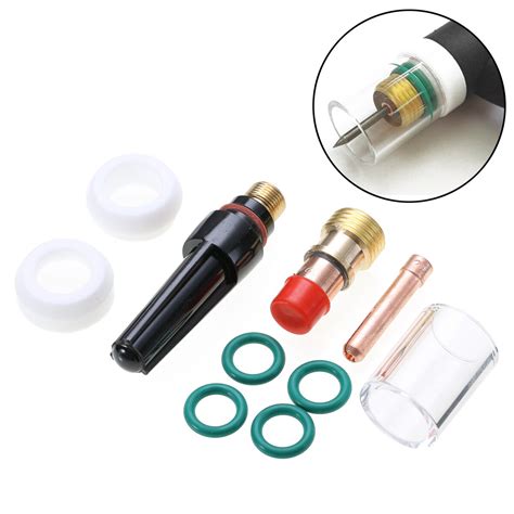 10pcs TIG Welding Torch Kit Stubby Gas Lens 10 Pyrex Cup For WP 17 18