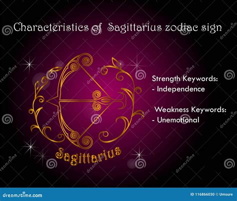 Characteristics Of Sagittarius Zodiac Sign Stock Vector Illustration