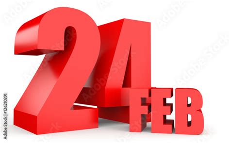 February 24 Text On White Background Stock Photo And Royalty Free