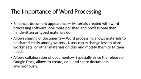 Concept Of Word Processing Importance Of Word Processing Ways Of