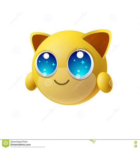 Cute Animal Emoji With Big Eyes Cartoon Character