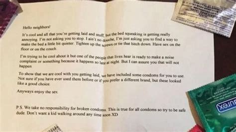 Neighbour Sends Good Humoured Note To Guy Having Loud Sex Next Door