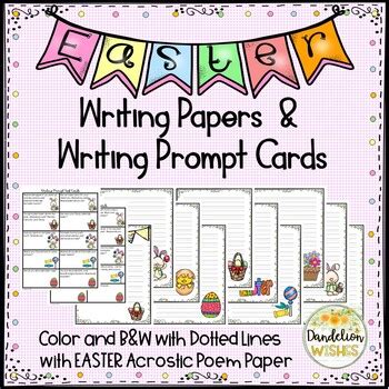 Measure 5.5 inches to the center of the paper and make a light mark with a pencil. Easter Writing Paper, Acrostic Poem Paper, and Prompt ...