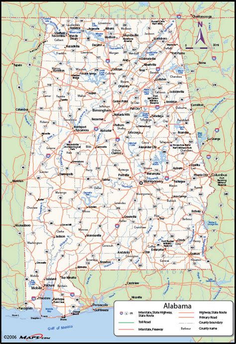 Printable Alabama County Map