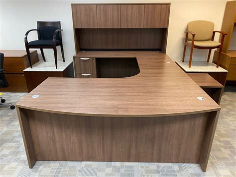 U Shaped Desk In Modern Walnut Workspace Solutionsworkspace Solutions