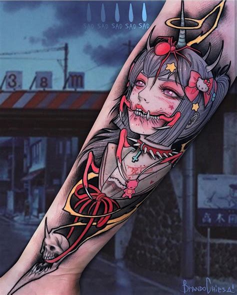 Pin By Cody Slack On Tattoo Anime Tattoos Cool Tattoos Horror Tattoo