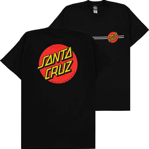 Santa Cruz Classic Dot T Shirt Black Tactics