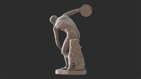 3d Model Discobolus Statue Marble Vr Ar Low Poly Cgtrader