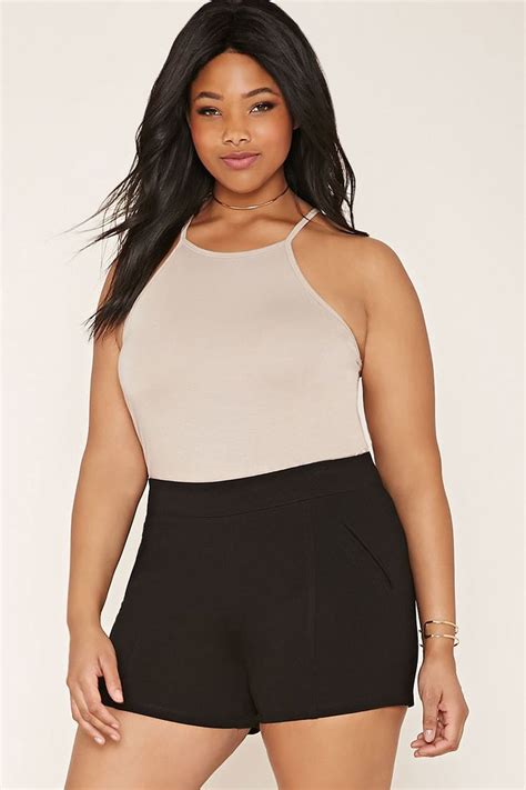 Plus Size Cuffed Shorts Forever 21 Plus 2000186642 Forever 21 Plus Plus Size Cuffed Shorts