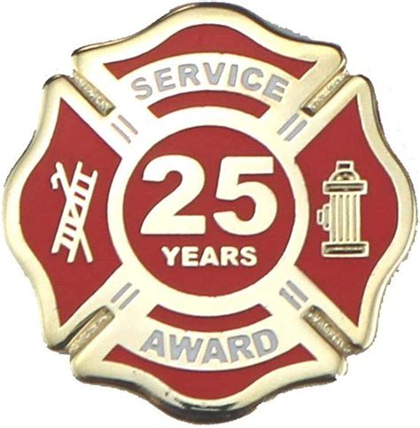 911 Market 25 Years Of Service Lapel Pin Award Fire Department