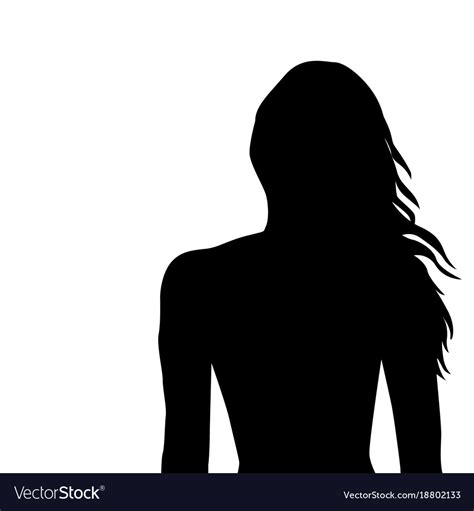 Naked Woman With Long Hair Lying Monochrome Silhouette Vector