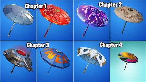 Fortnite Evolution Of Umbrellas Chapter 1 Chapter 4 Youtube