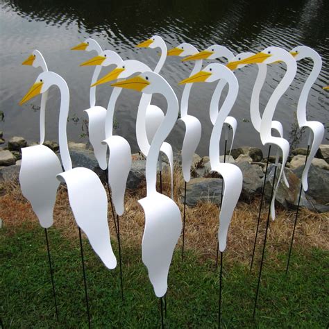 White Swirling Birds Garden Art Created In By Jbbrownandcompany