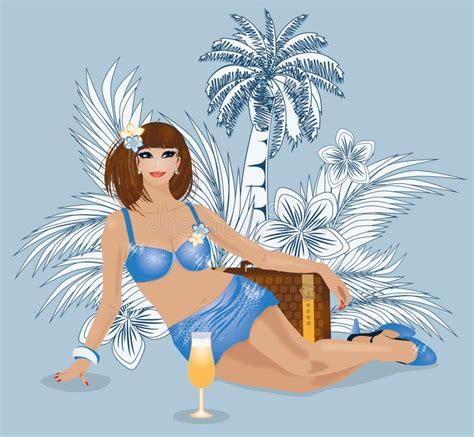Summer Travel Sexual Woman Vector Stock Vector Illustration Of Glass Journey 52119713