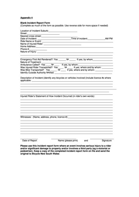 Incident Report Form Printable Pdf Download