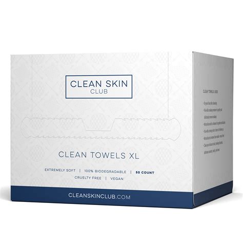 Clean Skin Club Clean Towels Xl Worlds 1st Biodegradable Face Towel