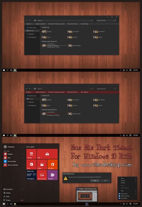 Max Mix Dark Theme Windows 10 Rtm V2 Updated Windows 10 Windows 7