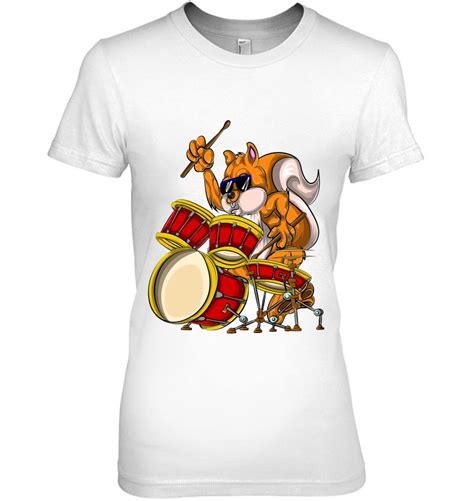 Squirrel Drumsticks Ts Drummer Cartoon Musician Drums