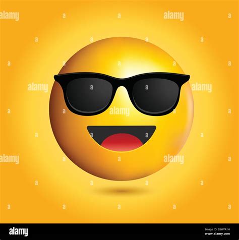 High Quality Emoticon With Sunglassesemoji Vector Cool Smiling Face