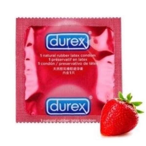 Durex Strawberry Flavor Condom Colored And Lubricated Lubricant