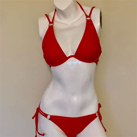 south beach women s red bikinis and tankini sets depop