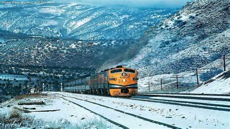 Train In Mountains At Winter Train Wallpaper Train Pictures Train