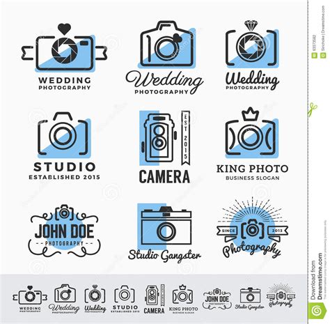 Set Of Photography And Camera Service Logo Stock Photo