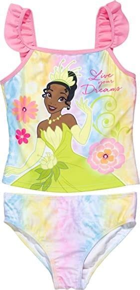 Disney Princess Tiana Cinderella Belle Ariel Girls Tankini Top And